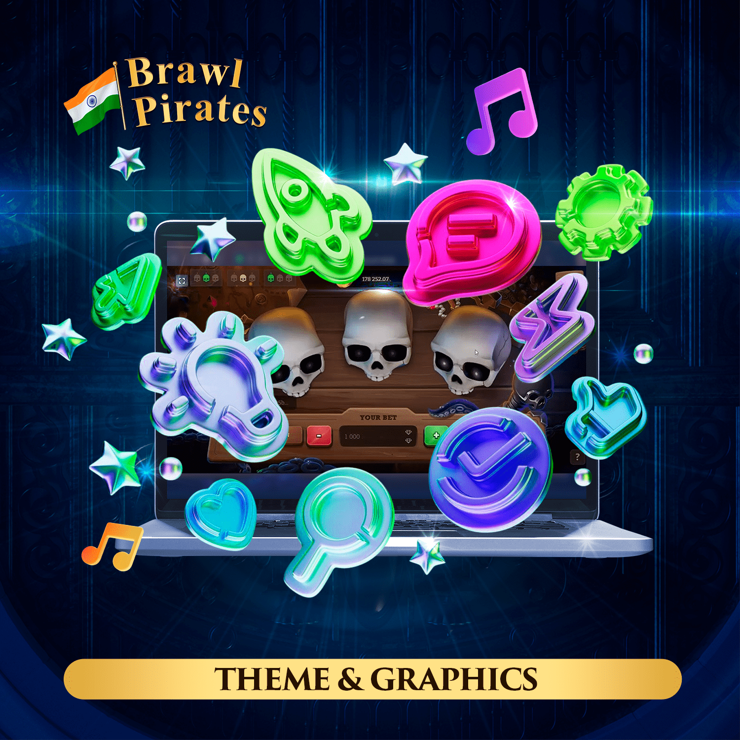 The Brawl Pirates game has bright graphics and great music.